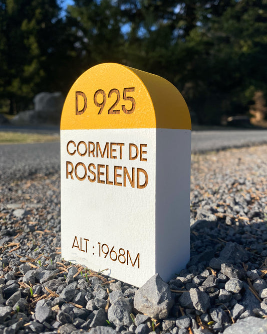 Borne cyclisme cormet de roselend, D925, altitude 1968m