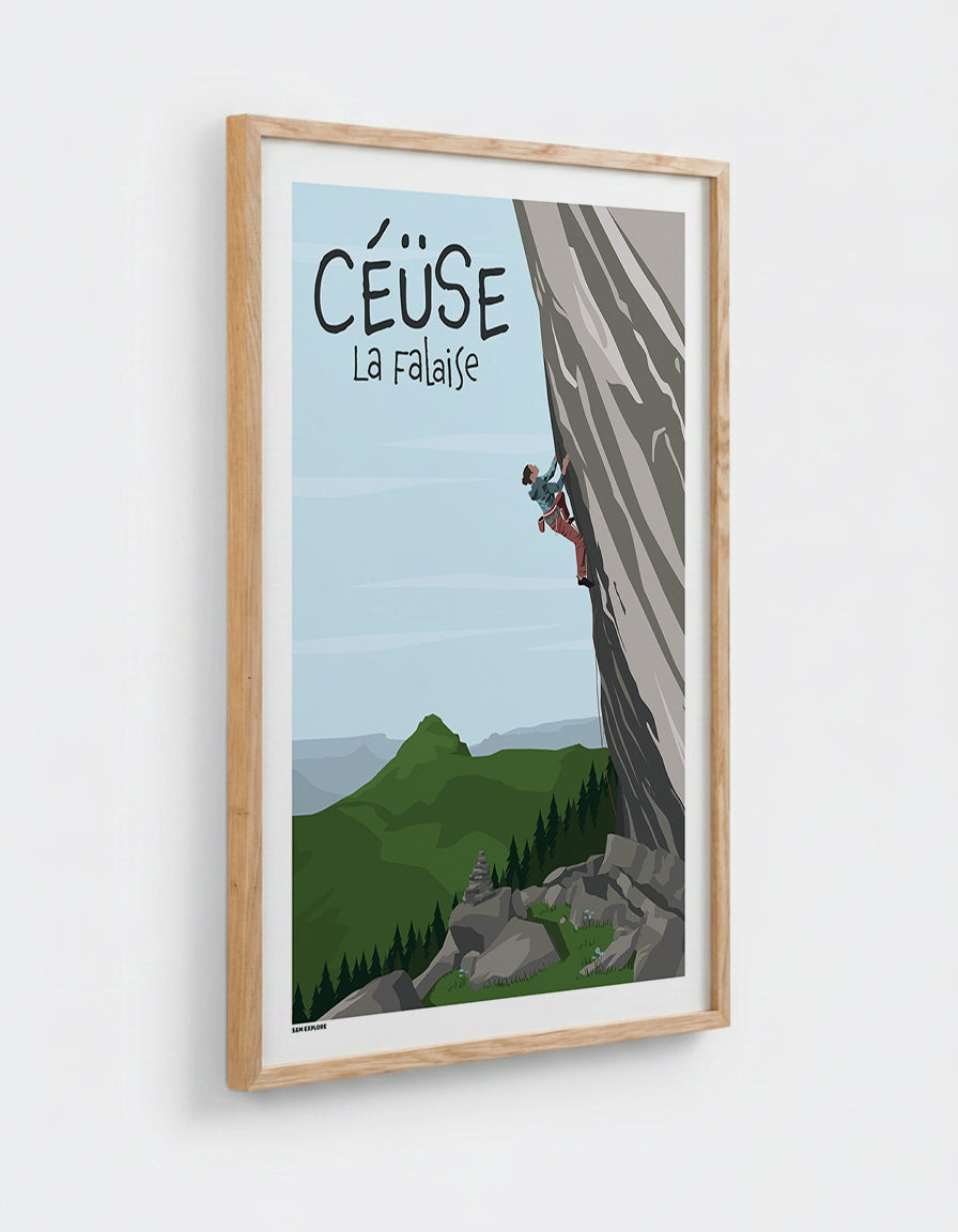 Affiche Céüse avec cadre en chêne 50x70cm