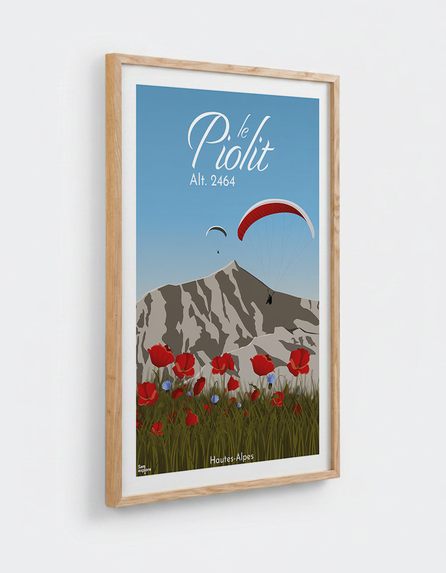 Affiche Piolit avec cadre en chêne 50x70cm