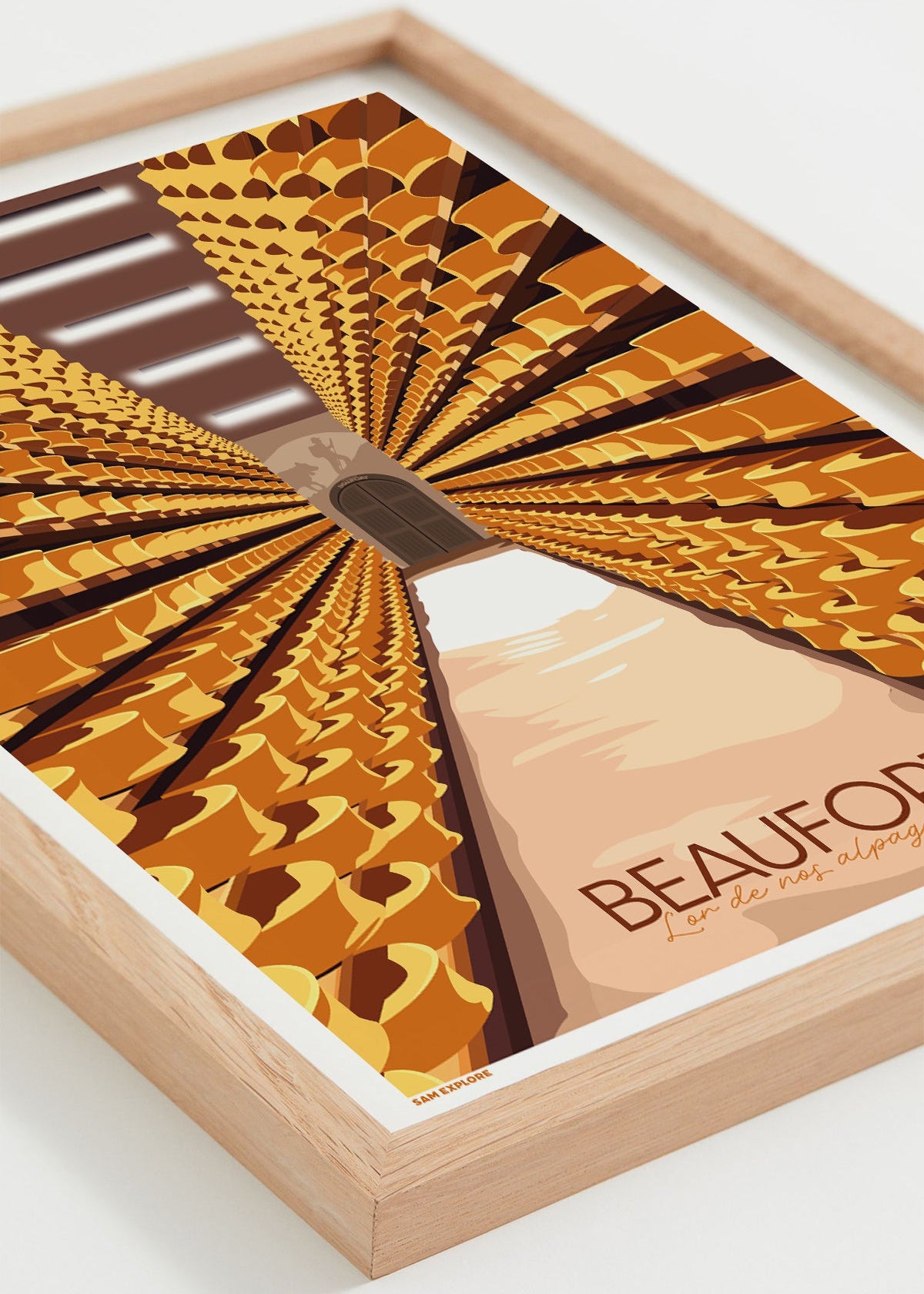 Illustration Beaufort AOP, perspective graphique des meules en cave