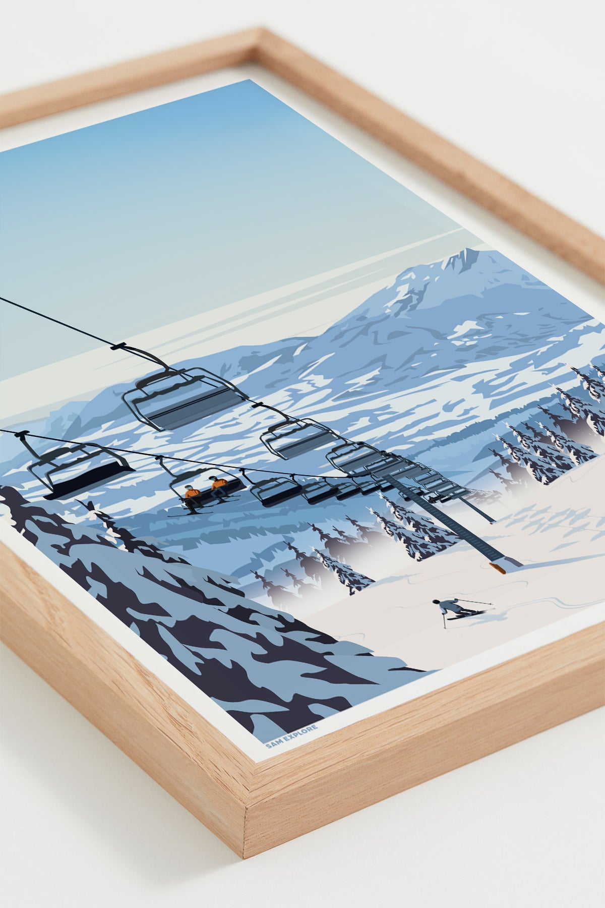 Détail graphique de l’affiche Chaillol 1600 avec vue sur Bayard et les montagnes du Gapençais