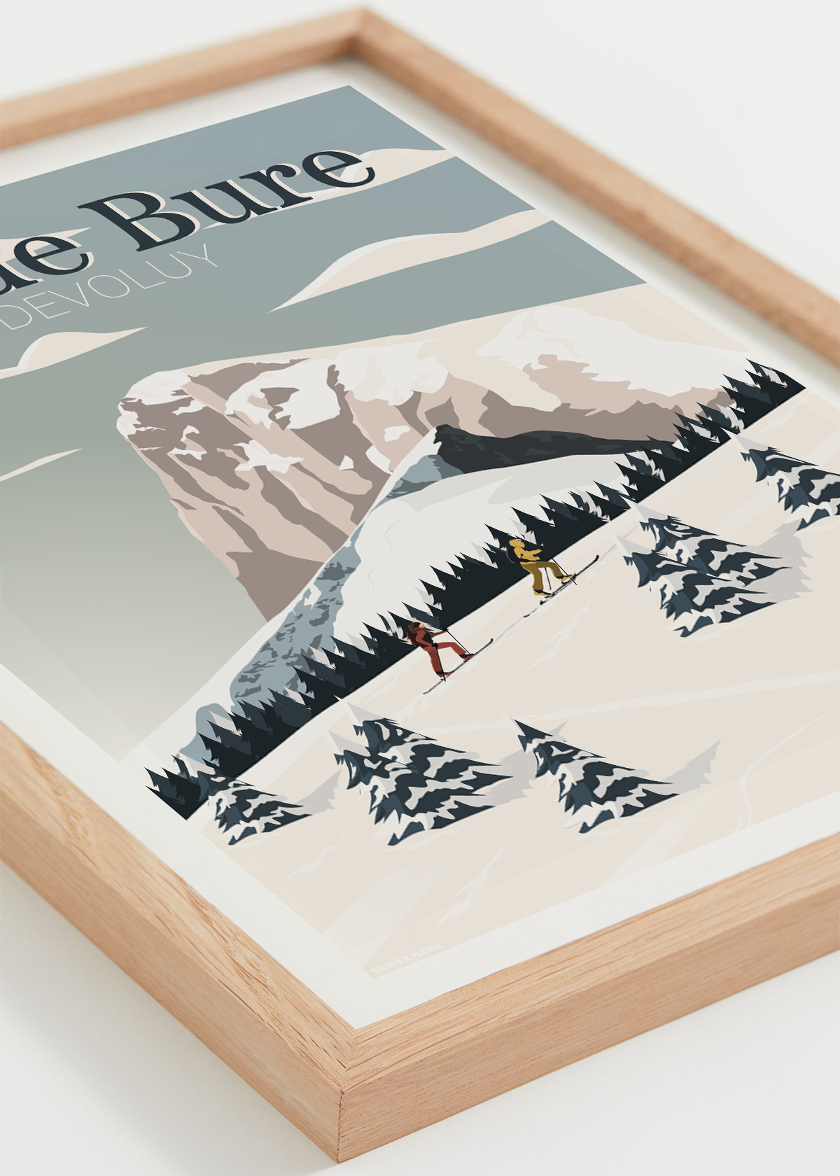 Affiche Pic de Bure – paysage alpin du Dévoluy sous la neige, cadre naturel