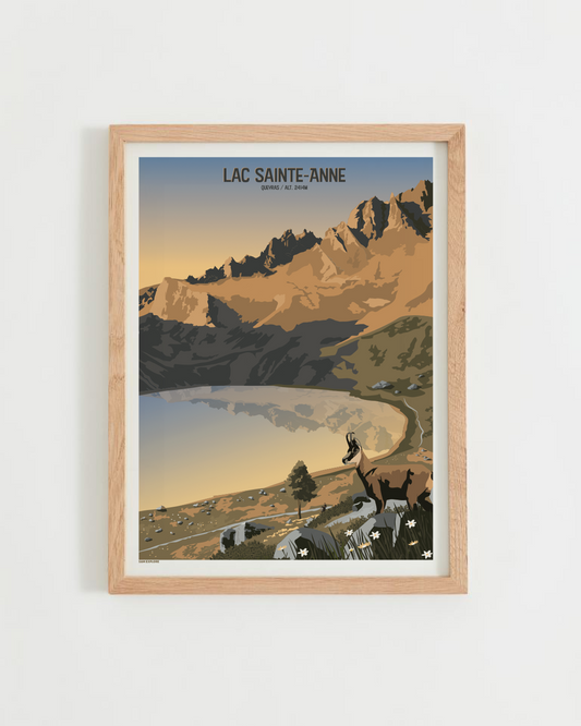 Affiche Lac Sainte-Anne – lac alpin du Queyras entouré de montagnes