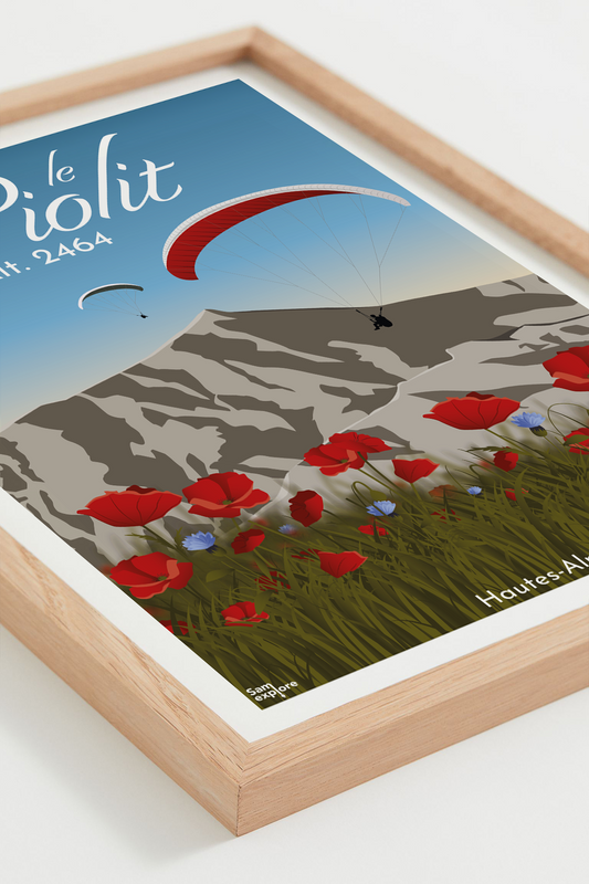 Affiche Le Piolit – panorama à 360° sur les Alpes du Sud, cadre naturel