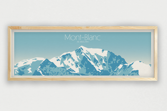 Affiche Mont Blanc encadrée en décoration murale alpine panoramique