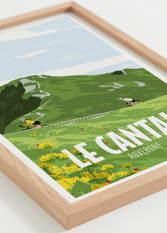Affiche Puy Mary – montagne auvergnate et Route des Crêtes, cadre naturel