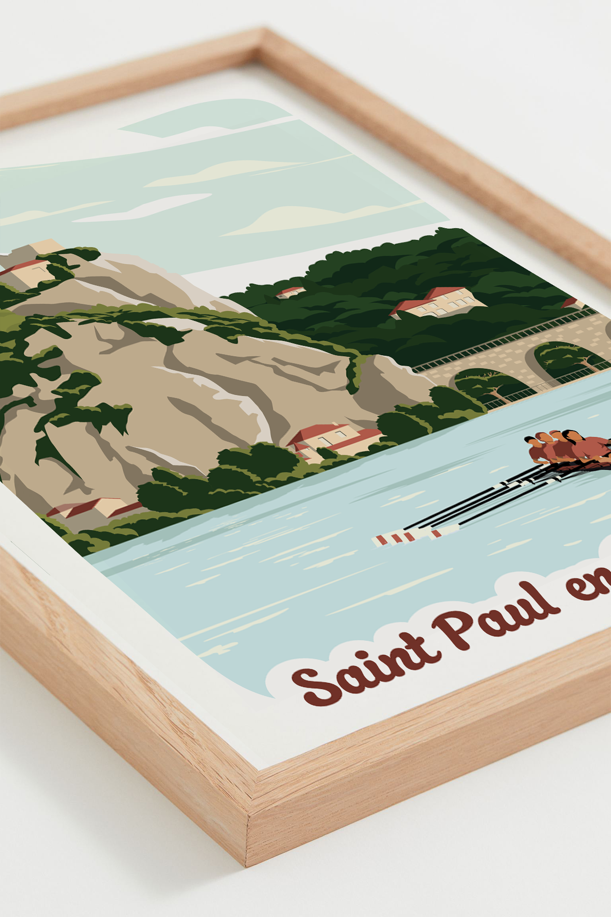 Affiche Saint-Paul-en-Cornillon – aviron sur la Loire, cadre naturel