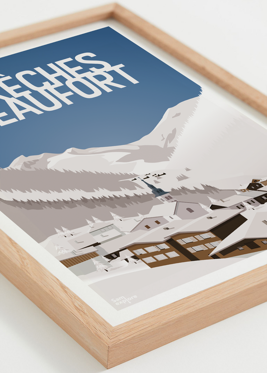 Affiche Arêches-Beaufort – panorama du Beaufortain, cadre naturel