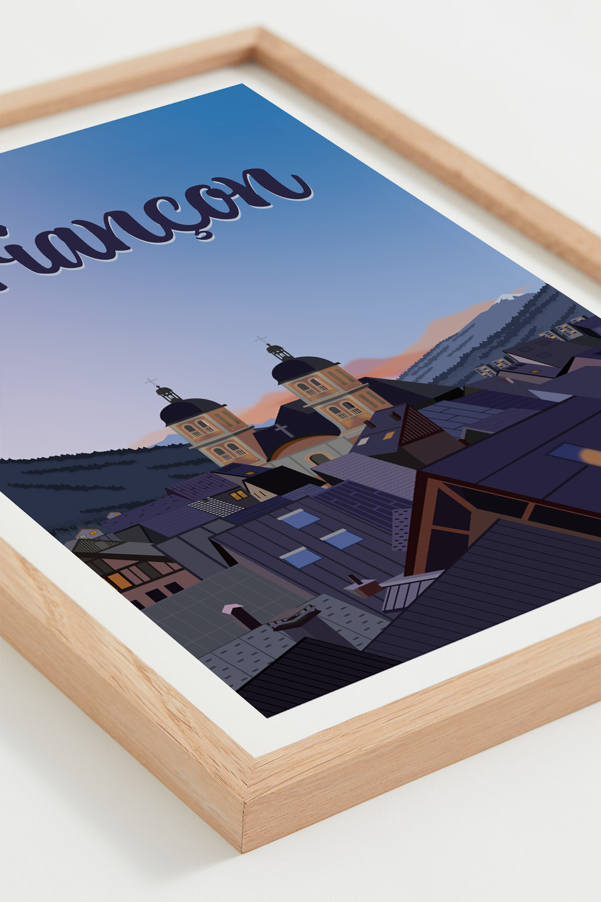 Affiche Briançon – panorama sur la ville fortifiée, cadre naturel