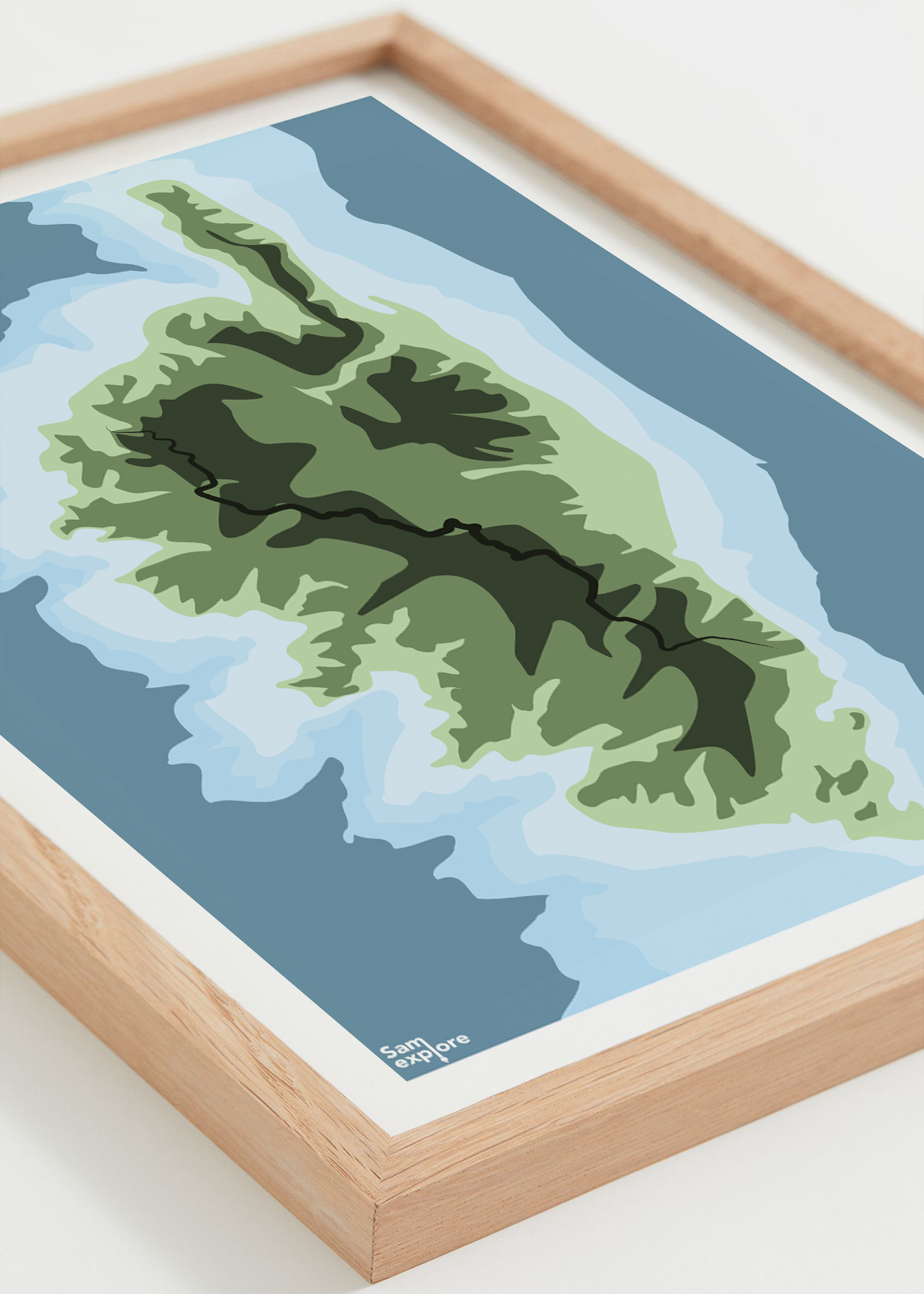 Affiche GR20 – paysage montagneux de la Corse, cadre naturel