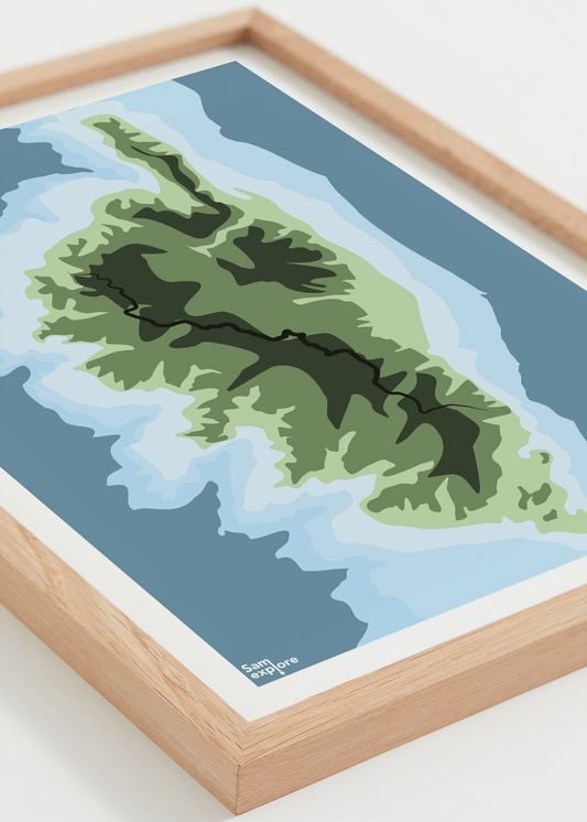 Affiche GR20 – paysage montagneux de la Corse, cadre naturel