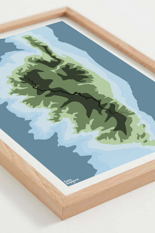 Affiche GR20 – paysage montagneux de la Corse, cadre naturel