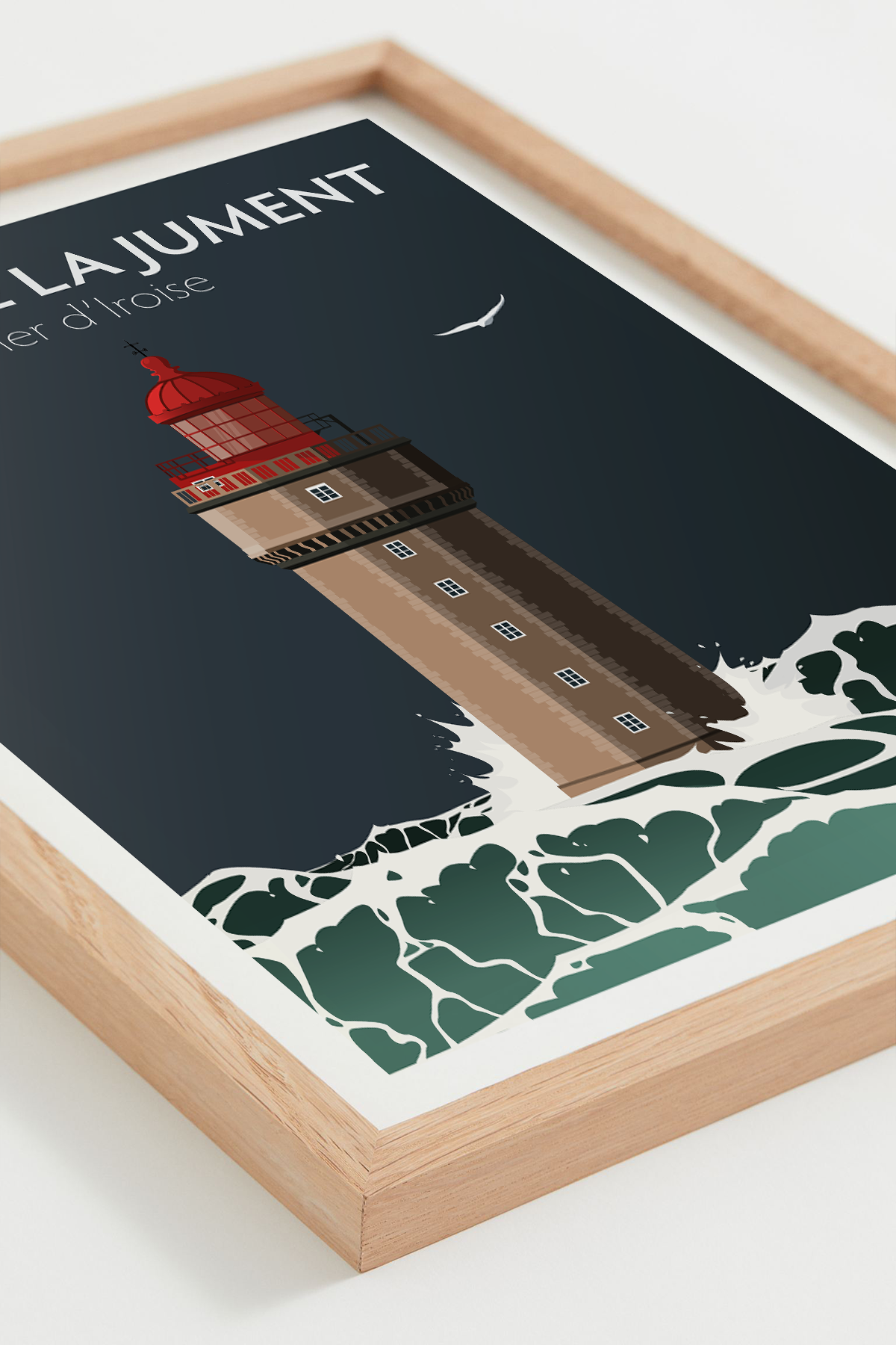 Affiche Phare de la Jument – tempête en Bretagne, cadre naturel