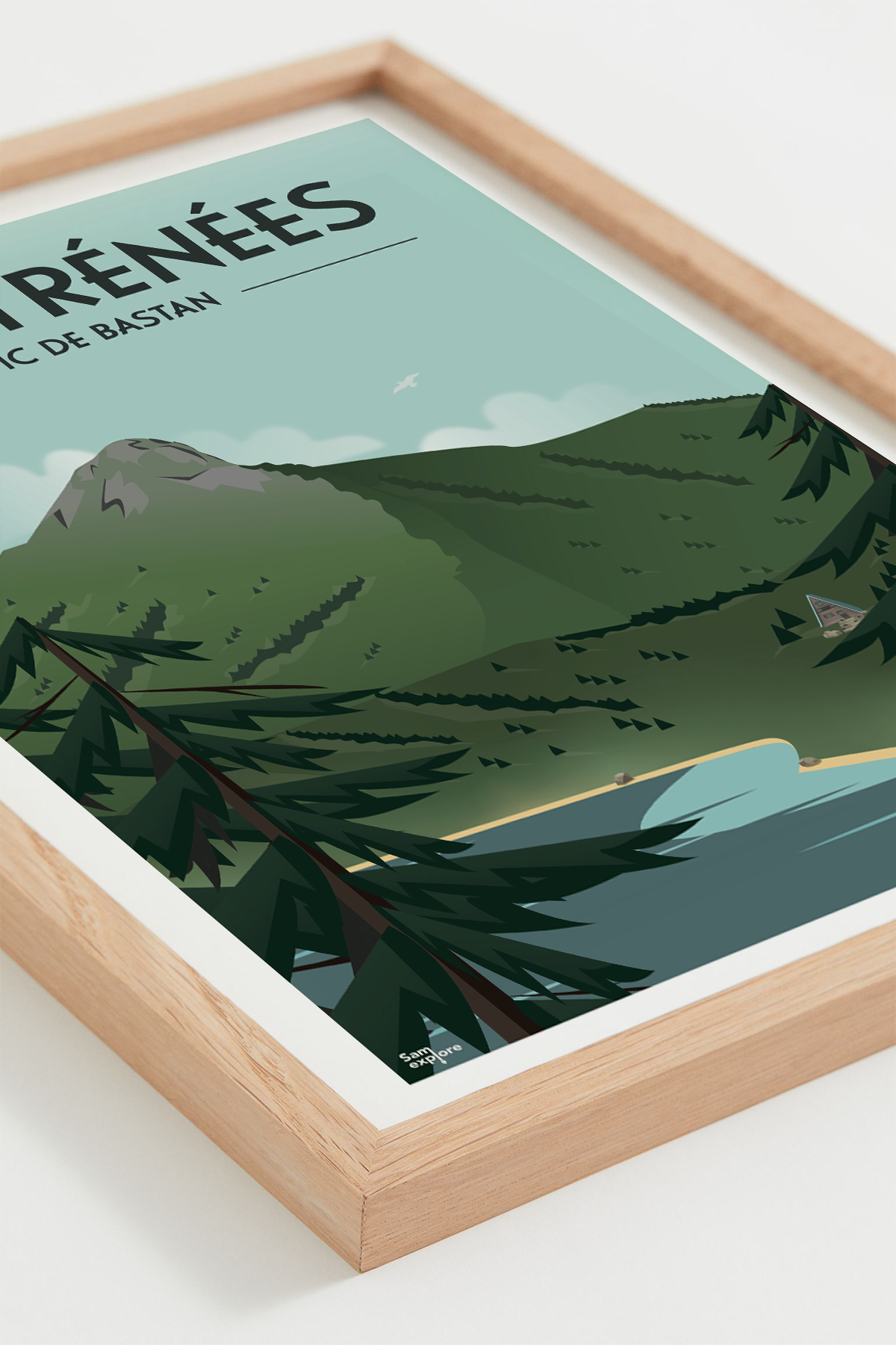 Affiche Pyrénées – montagne et lac du Bastan, cadre naturel