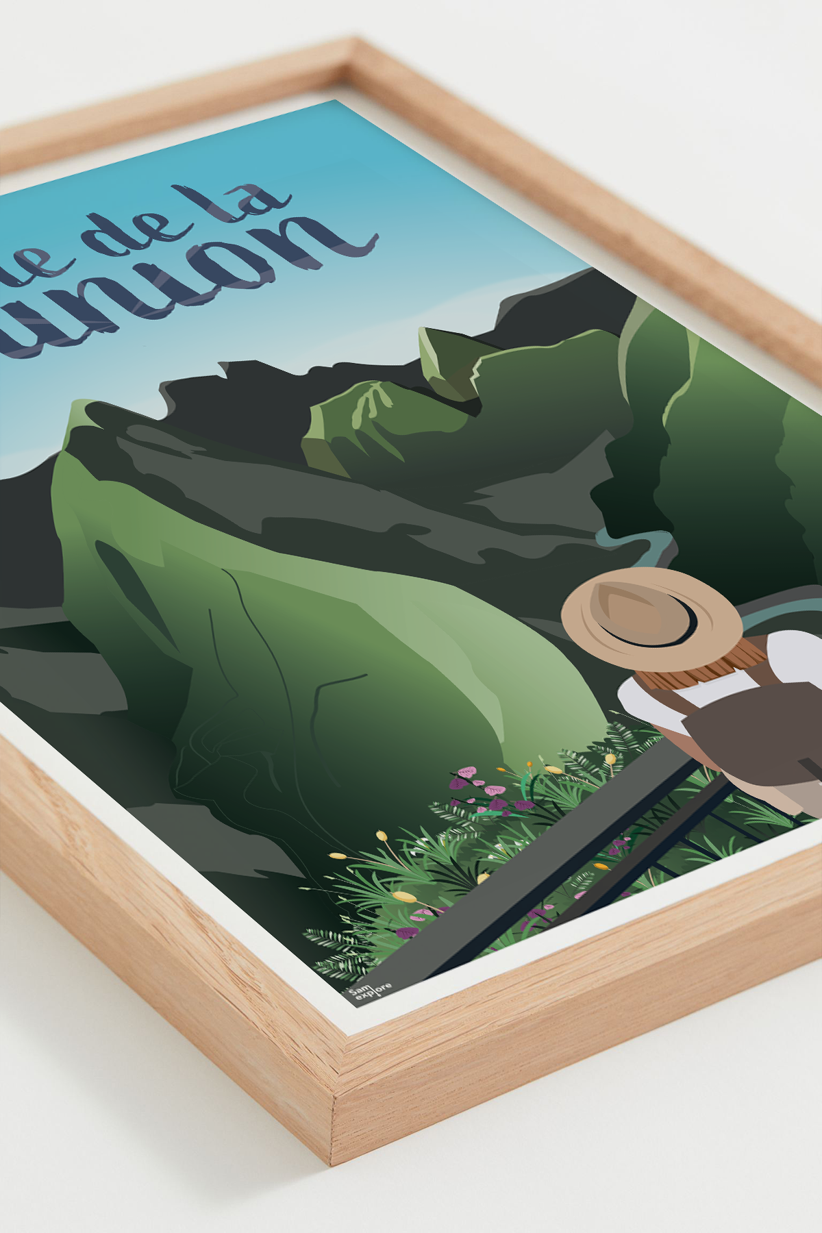 Affiche Réunion – panorama tropical du cirque de Mafate, cadre naturel