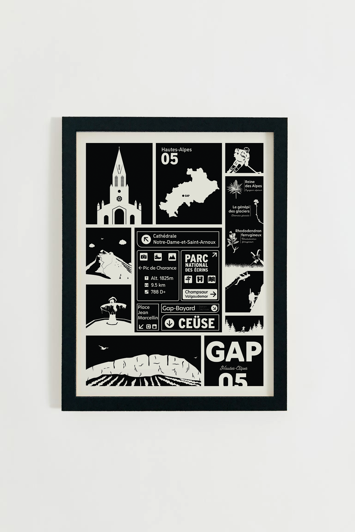 Cadre 30x40 en bois - Noir