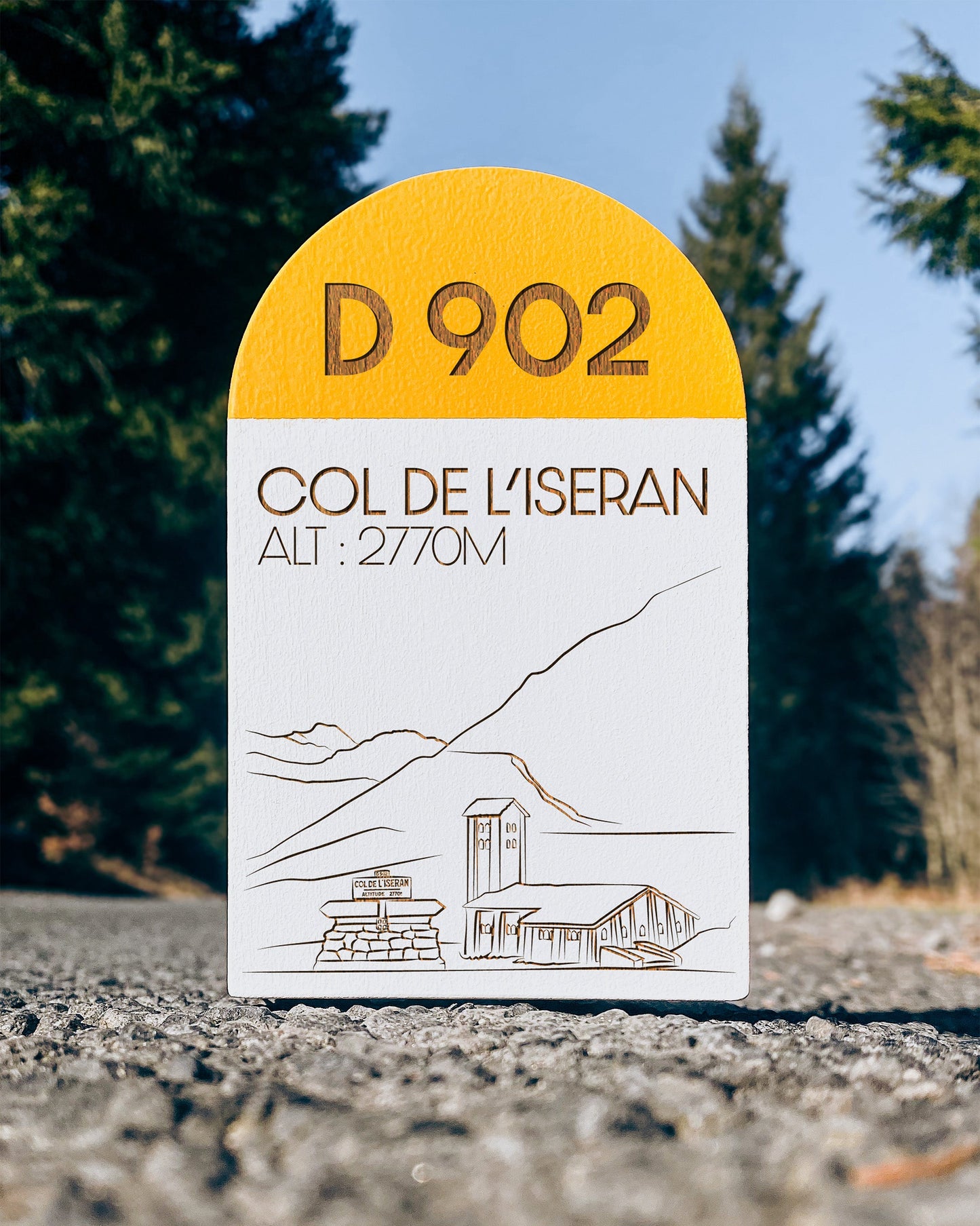 Borne en bois miniature Col de l'Iseran