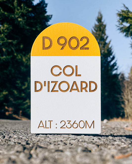 Borne kilométrique Col de l'Izoard, décoration vélo 