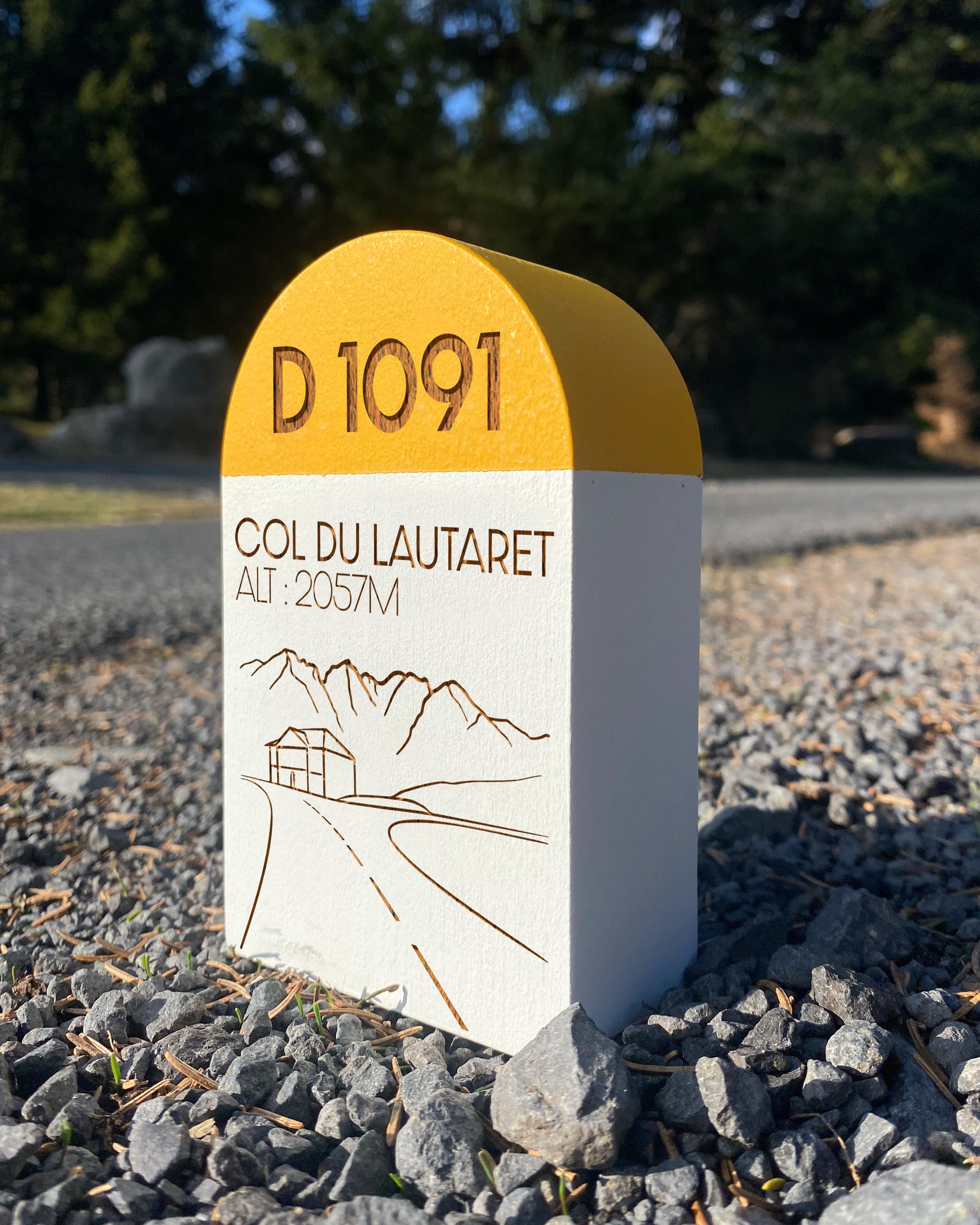 Borne Col du Lautaret iconique, cadeau vélo SAM EXPLORE