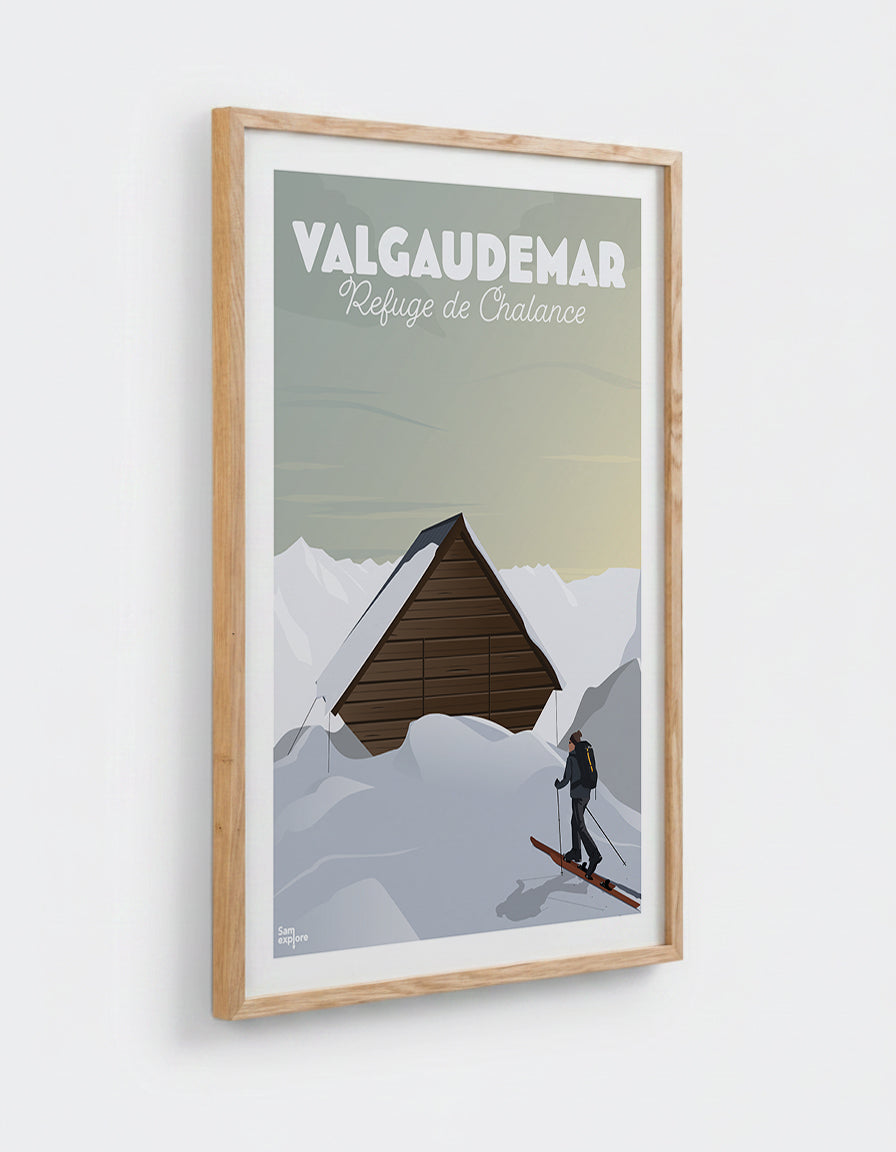 Affiche Chalance avec cadre en chêne 50x70cm
