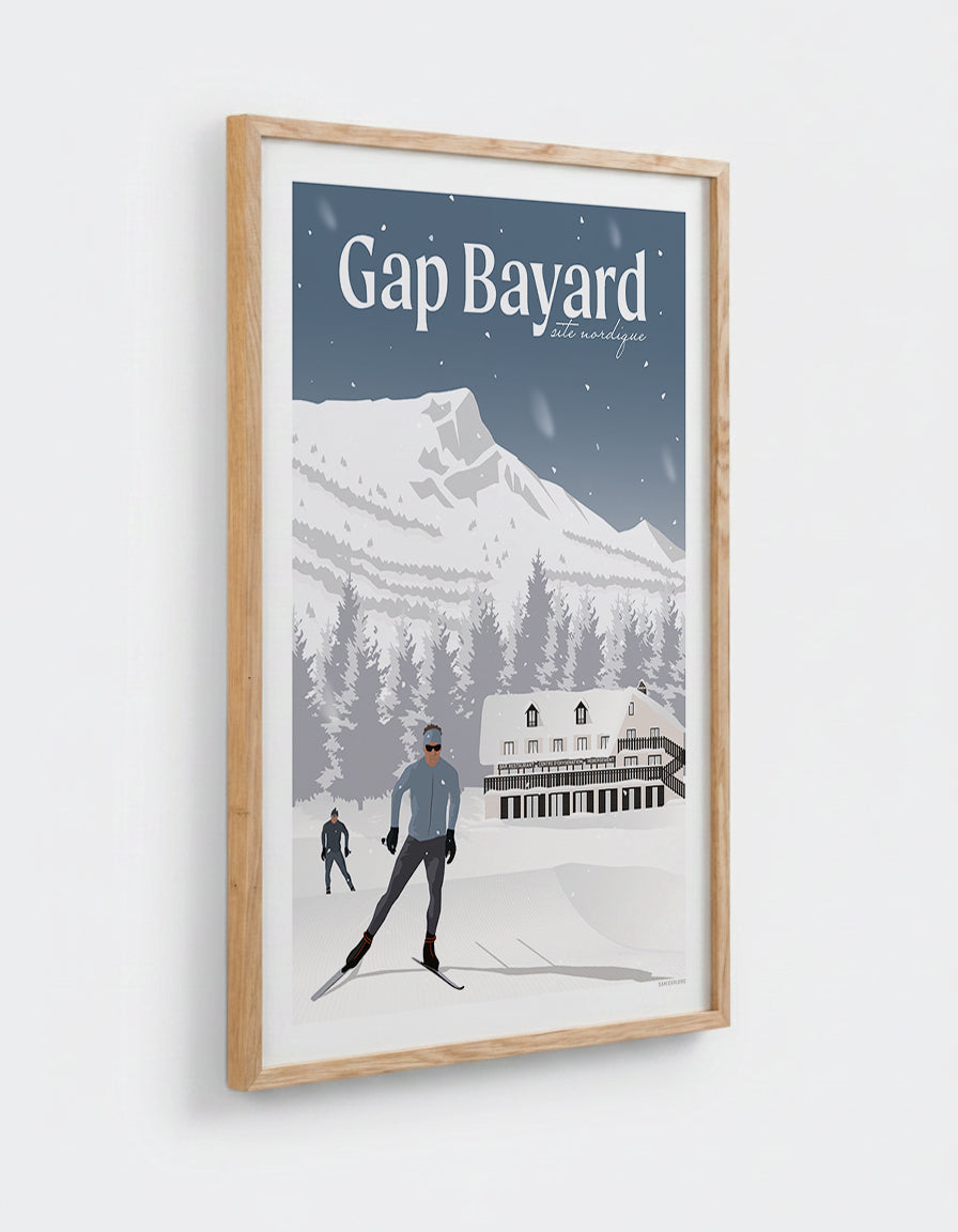 Affiche Gap Bayard avec cadre en chêne 50x70cm