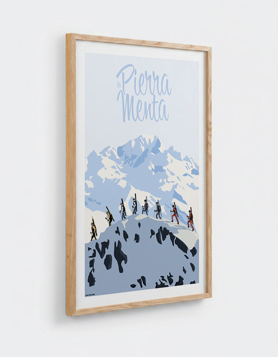 Affiche Pierra Menta avec cadre en chêne 50x70cm