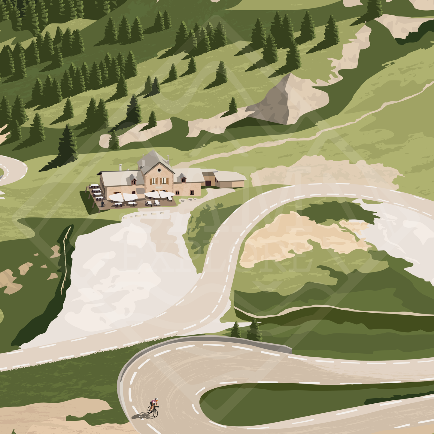 Affiche col de l'izoard, hautes-alpes 