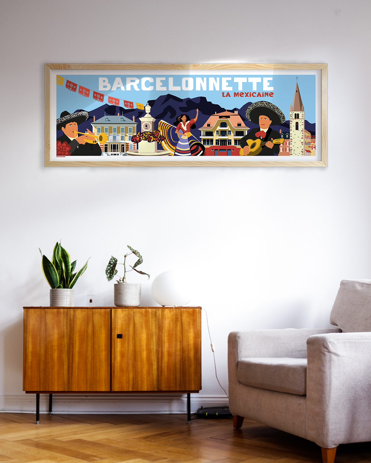 Affiche Barcelonnette – capitale de la vallée de l’Ubaye, architecture mexicaine et montagnes