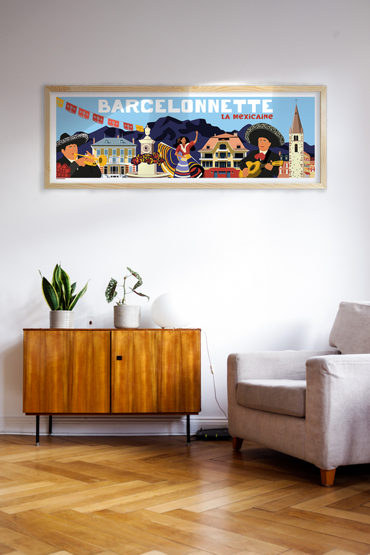 Affiche Barcelonnette – capitale de la vallée de l’Ubaye, architecture mexicaine et montagnes