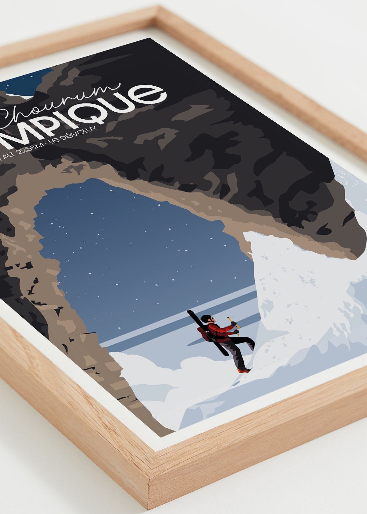 Affiche Chourum Olympique – Le Dévoluy encadrée en décoration murale aventure
