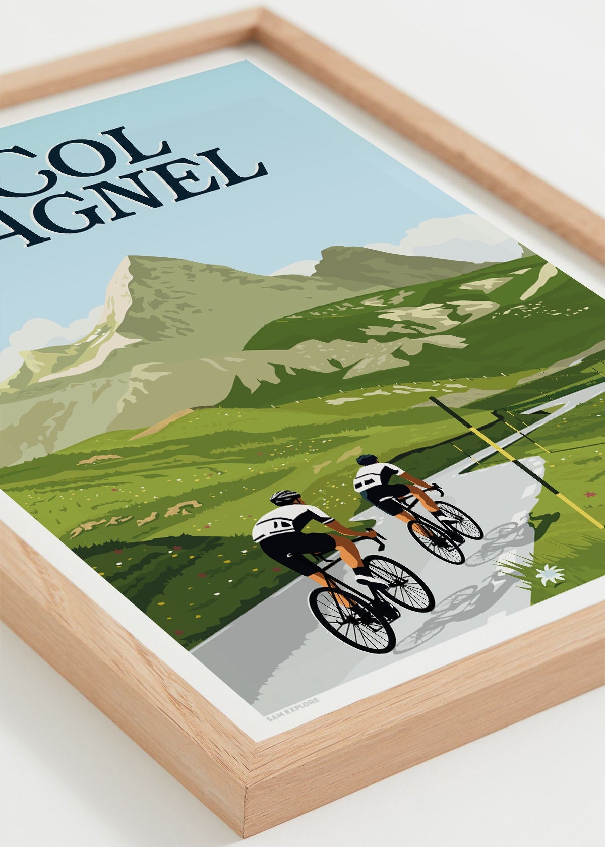 Affiche Col Agnel – route mythique du Queyras, vue encadrée de encadré