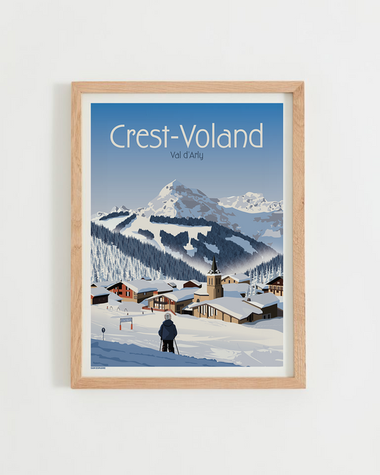 Affiche Crest-Voland – station de Savoie et panorama sur le Mont Charvin