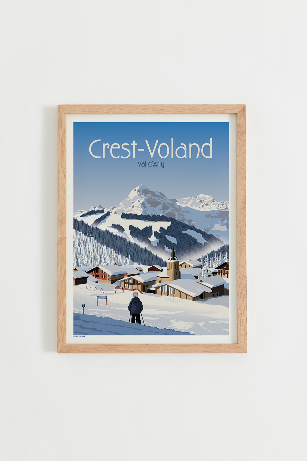 Affiche Crest-Voland – station de Savoie et panorama sur le Mont Charvin