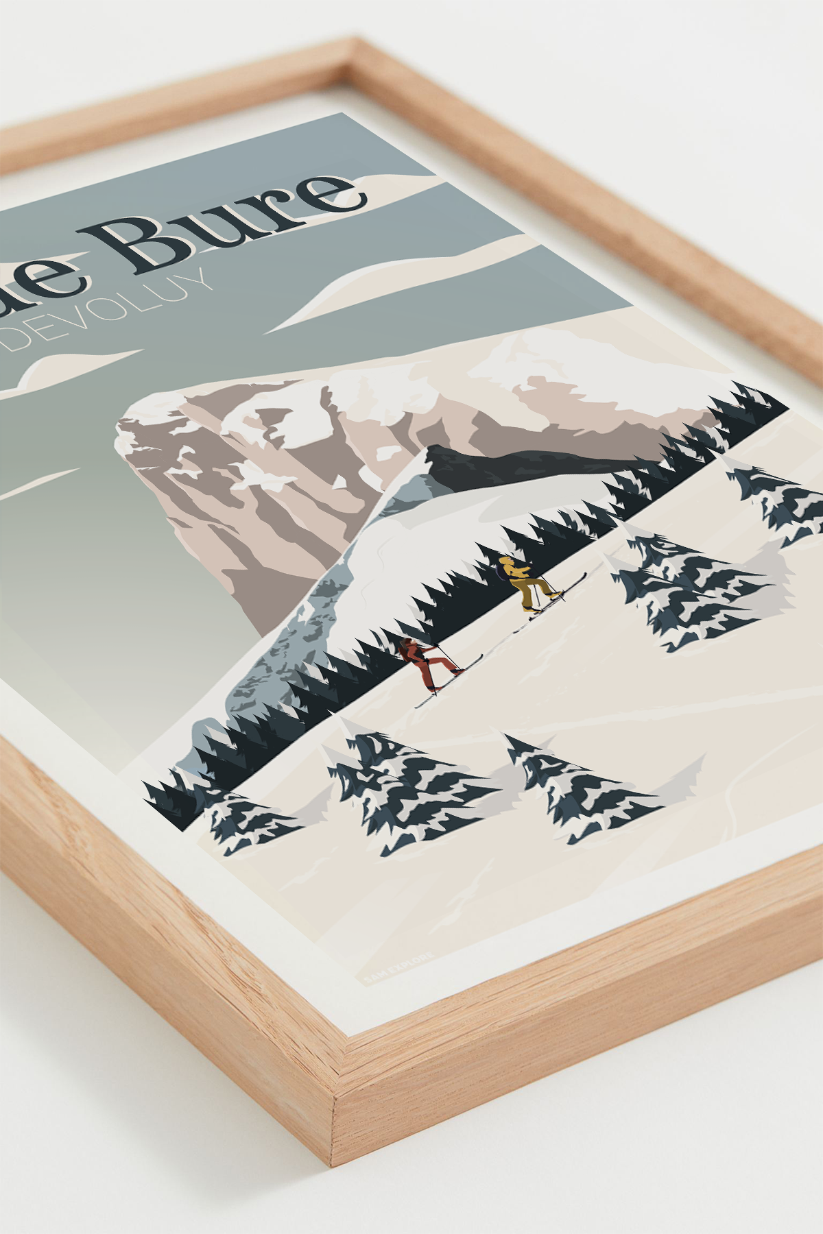 Affiche Pic de Bure – paysage alpin du Dévoluy sous la neige, cadre naturel