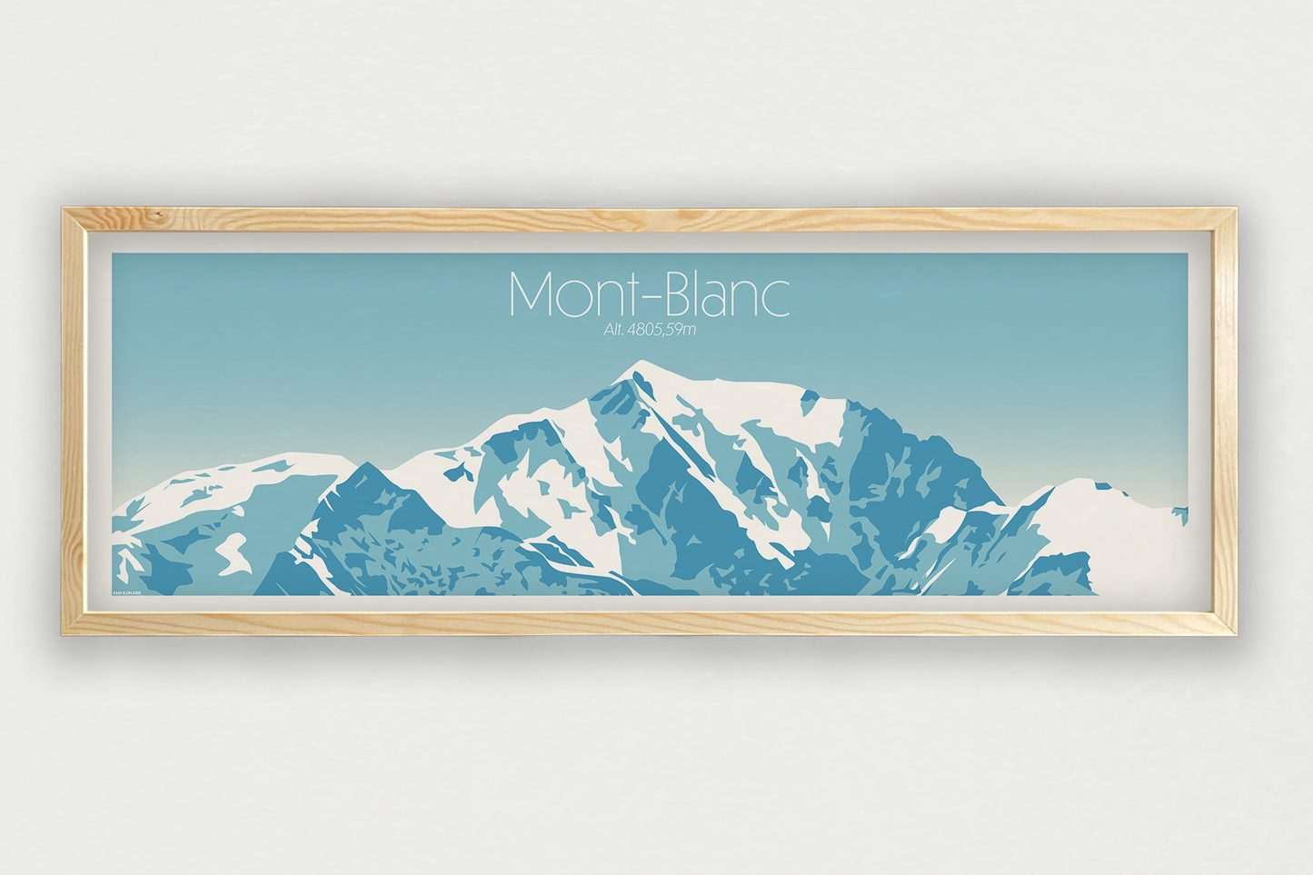 Affiche Mont Blanc encadrée en décoration murale alpine panoramique