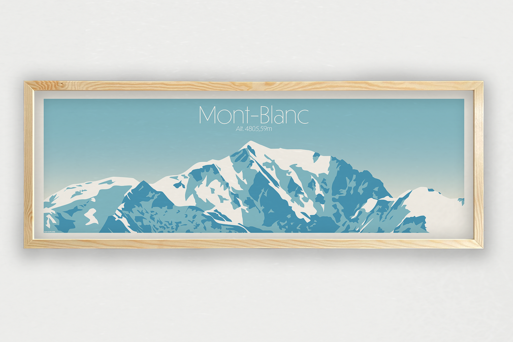 Affiche Mont Blanc encadrée en décoration murale alpine panoramique