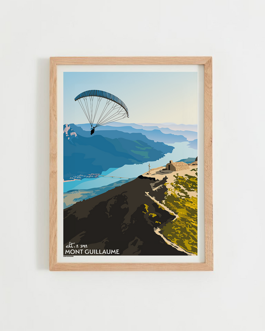 Affiche Mont Guillaume – panorama sur le lac de Serre-Ponçon depuis les hauteurs d'Embrun