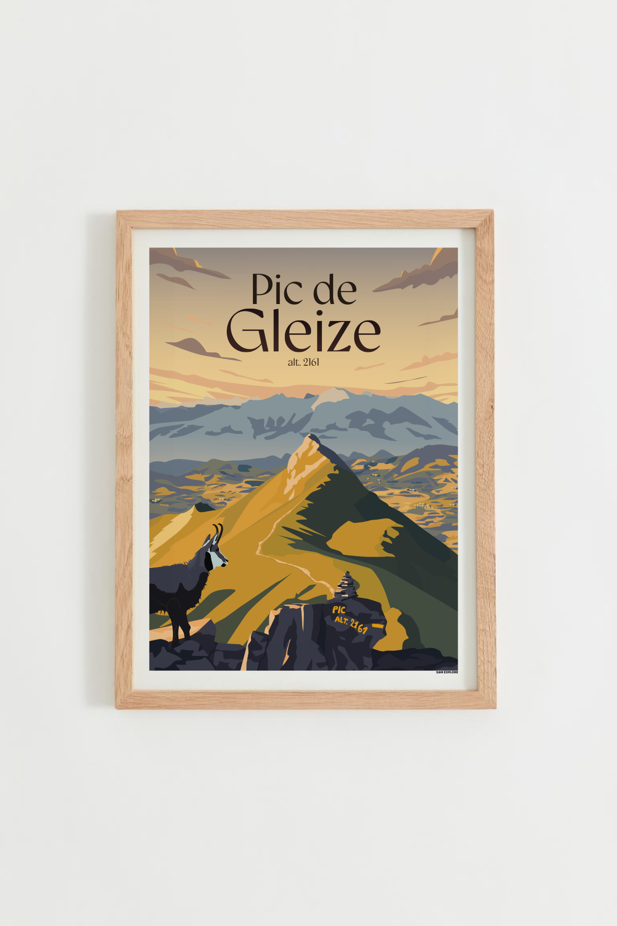 Affiche Pic de Gleize – sommet du Champsaur dominant Gap et la vallée du Champsaur