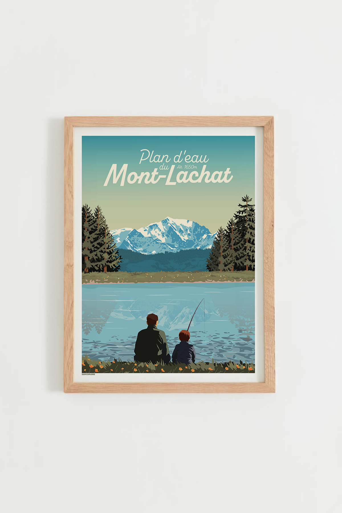 Affiche Plan d’eau du Mont Lachat – lac alpin et panorama sur le Mont Blanc, Savoie
