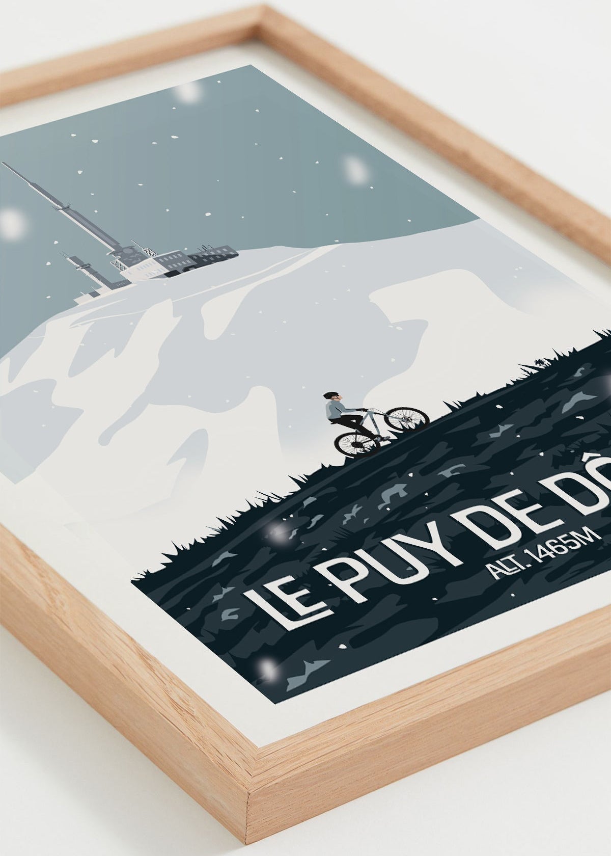 Affiche Puy de Dôme – panorama enneigé du sommet volcanique d’Auvergne