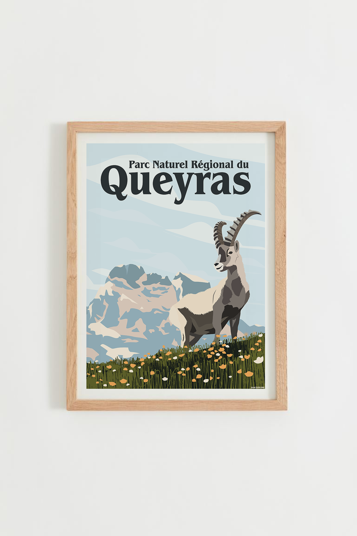 Affiche Queyras – Mont Viso et bouquetin des Alpes, cadre naturel