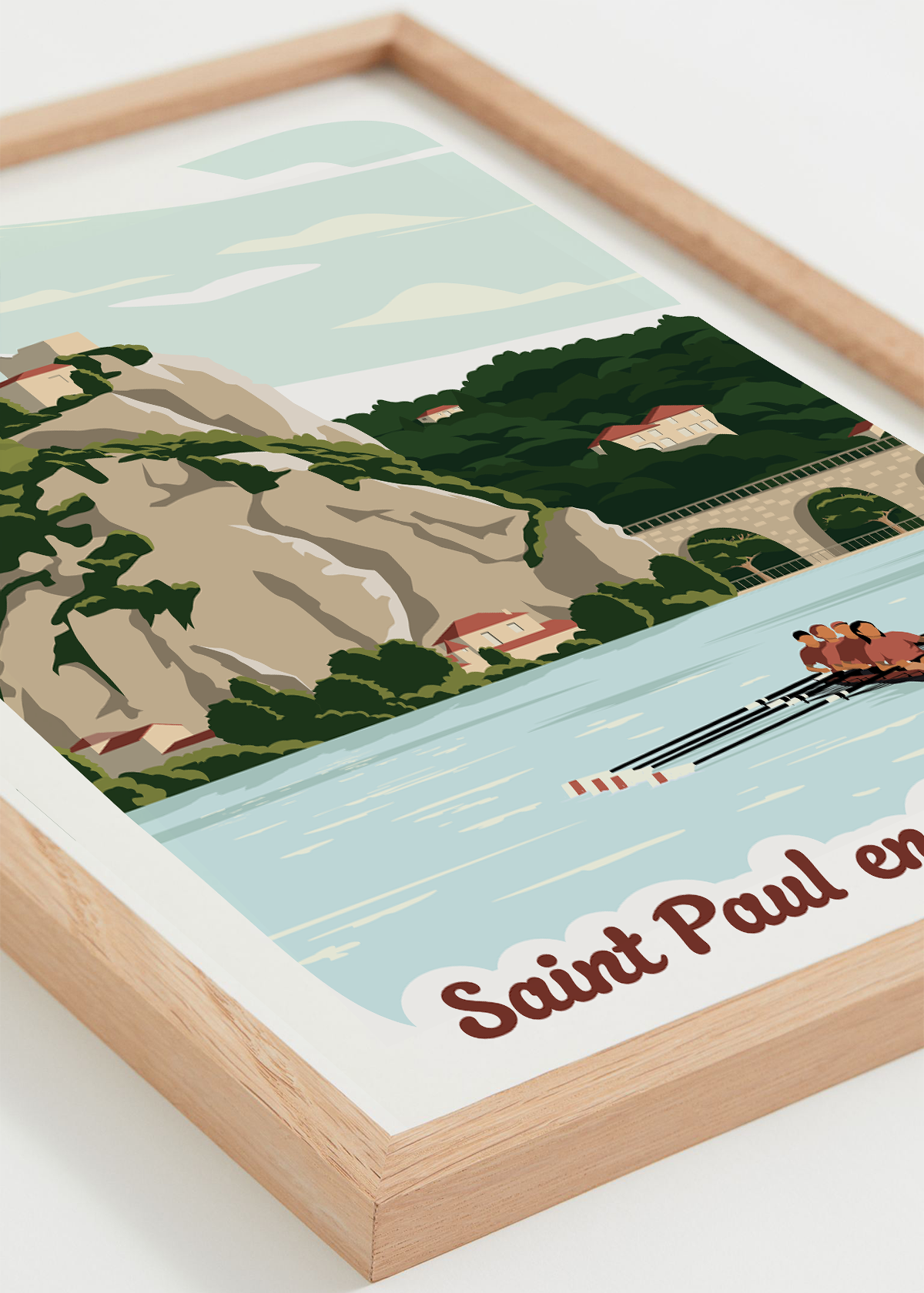 Affiche Saint-Paul-en-Cornillon – aviron sur la Loire, cadre naturel