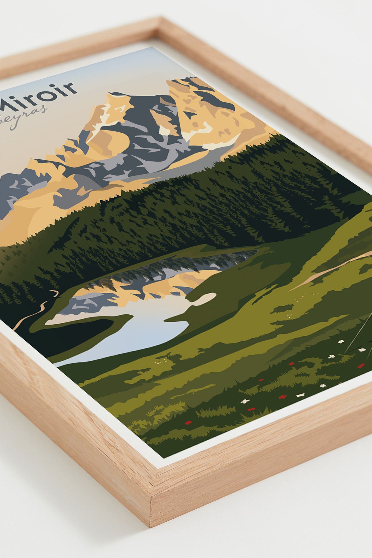 Cadre avec affiche Lac mIroir queyras