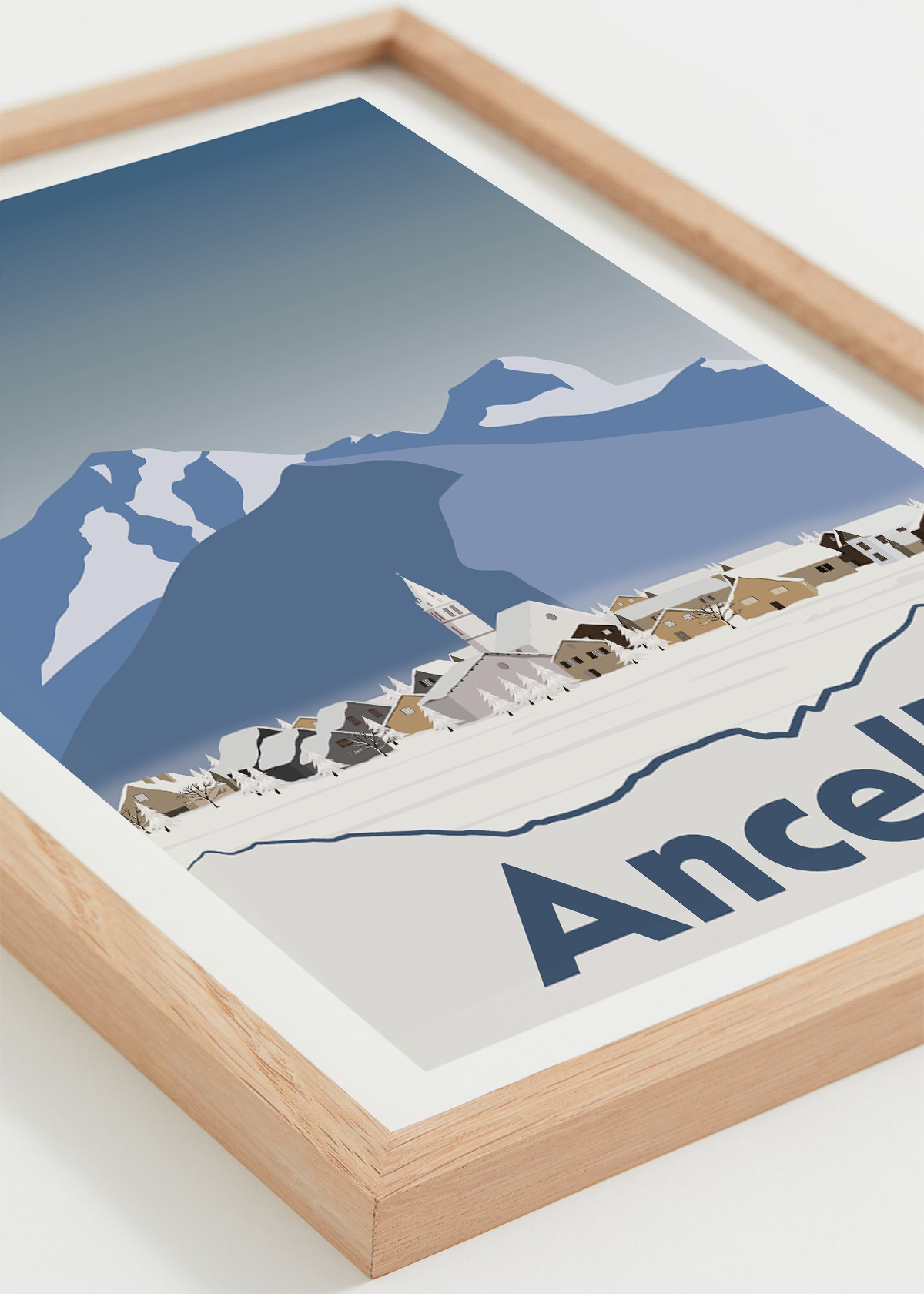 Affiche Ancelle – village et montagnes du Champsaur, cadre naturel