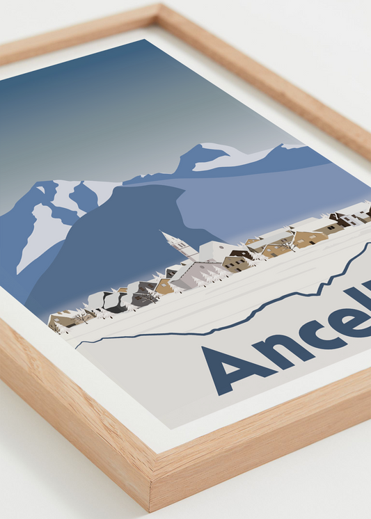 Affiche Ancelle – village et montagnes du Champsaur, cadre naturel