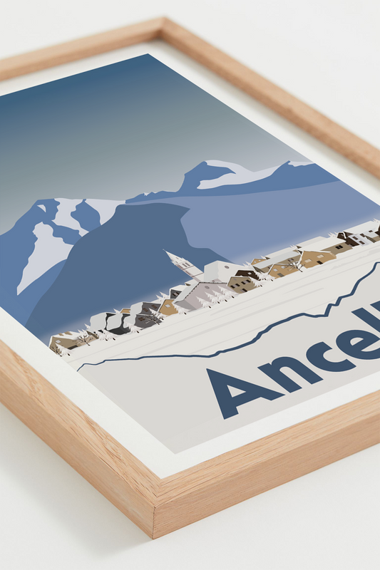 Affiche Ancelle – village et montagnes du Champsaur, cadre naturel