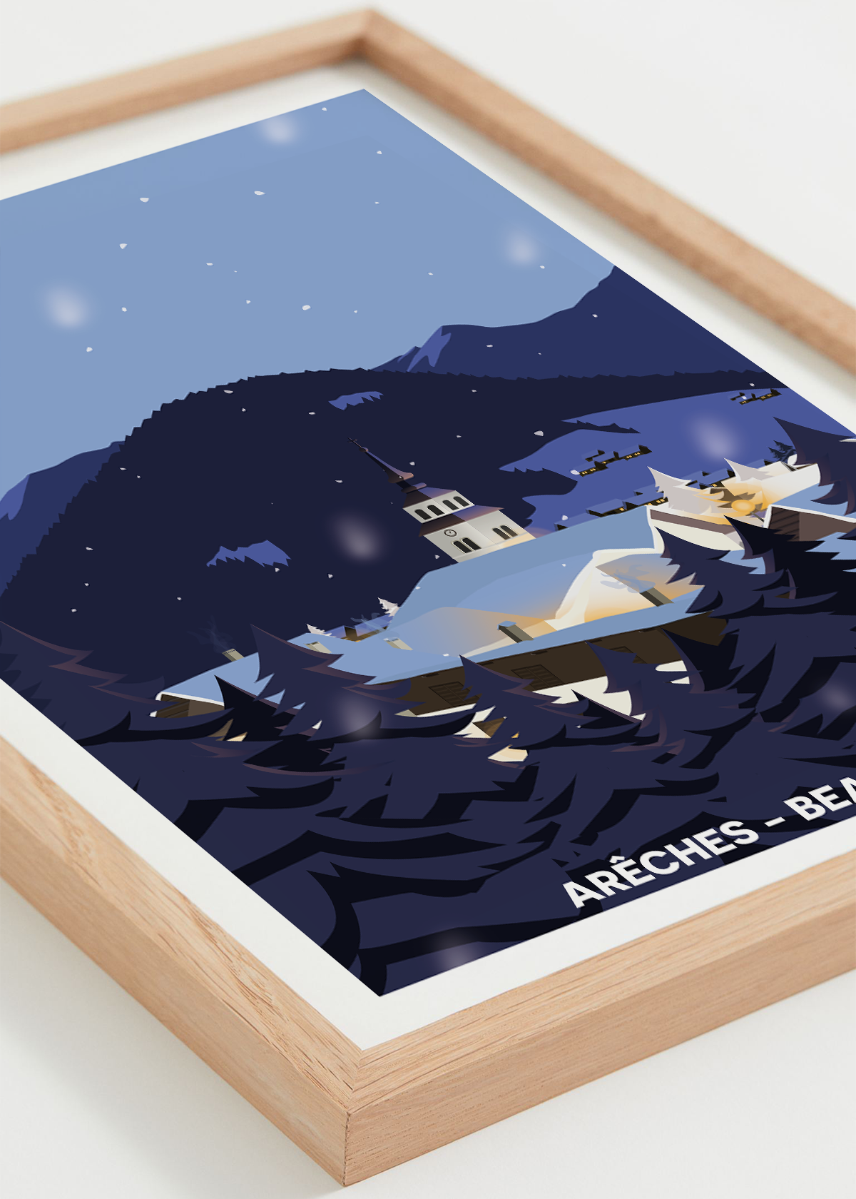 Affiche Arêches-Beaufort Nuit – panorama du Beaufortain nocturne, cadre naturel