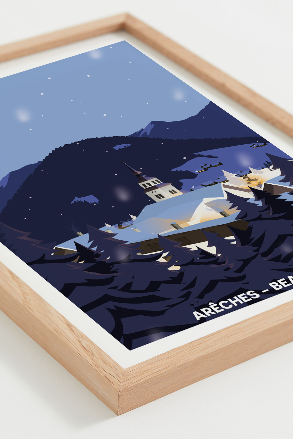 Affiche Arêches-Beaufort Nuit – panorama du Beaufortain nocturne, cadre naturel