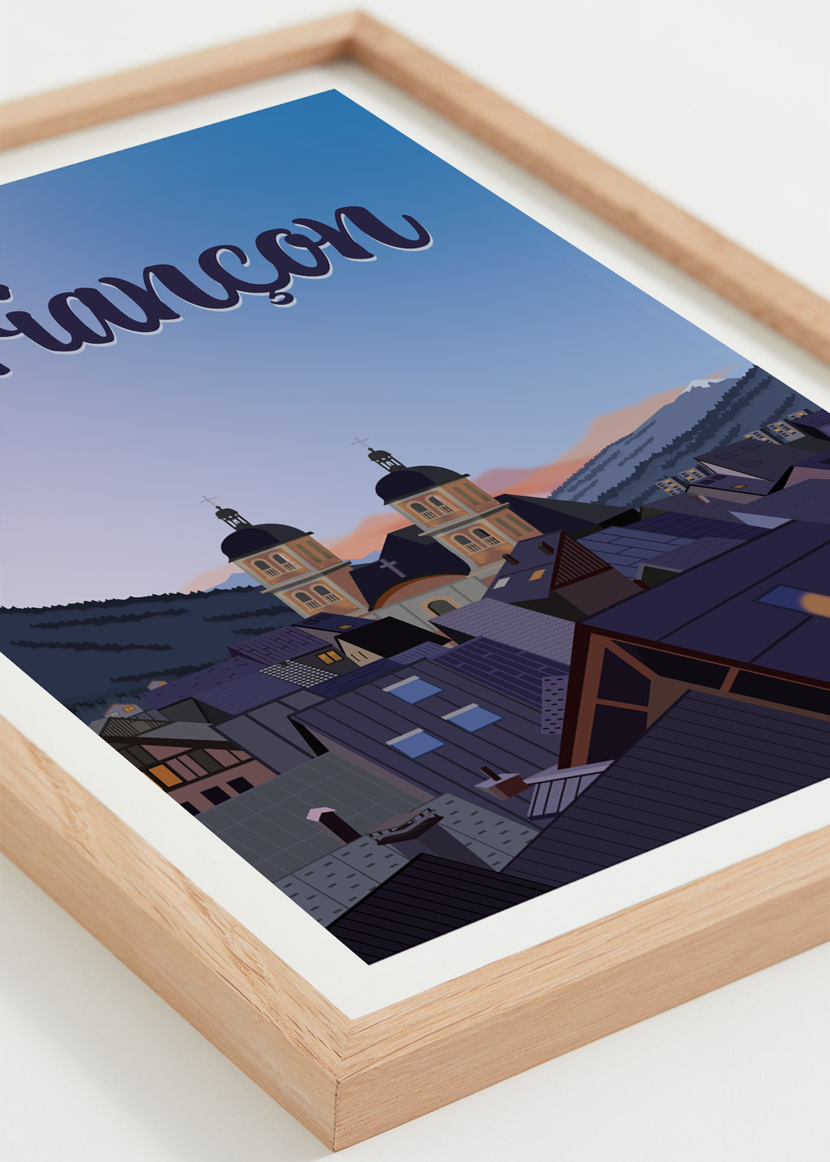 Affiche Briançon – panorama sur la ville fortifiée, cadre naturel