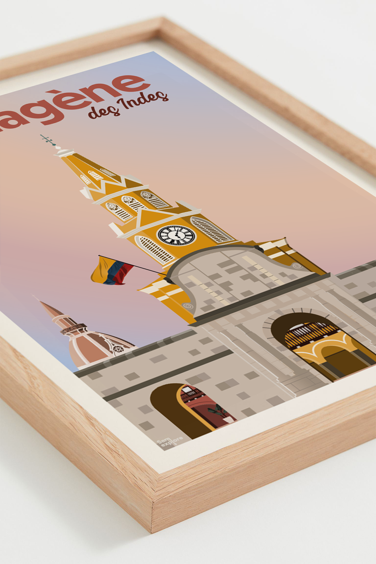 Affiche Carthagène – architecture coloniale de la vieille ville, cadre naturel